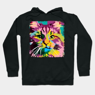 Norwegian Forest Cat Pop Art - Cat Lover Gift Hoodie